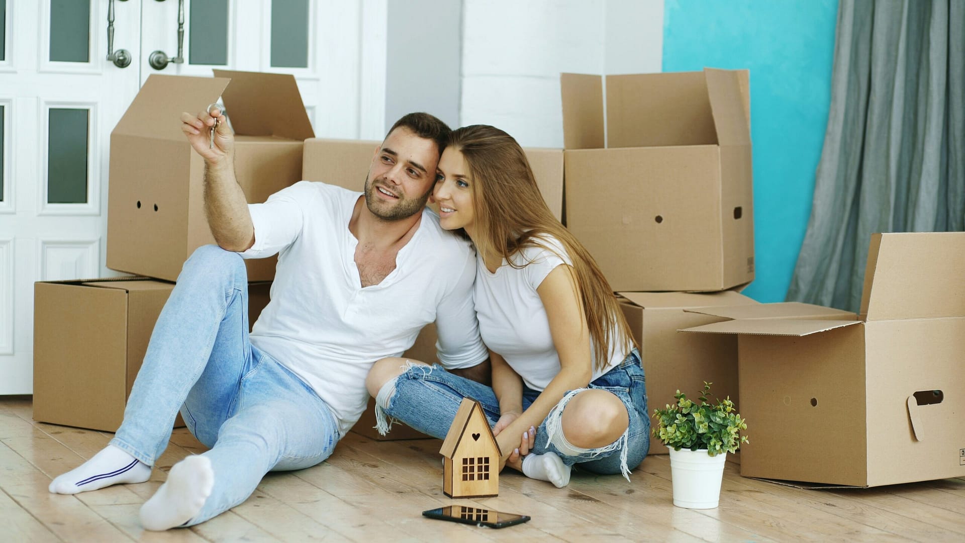 Couple inside home under renovation in Indiana real estate transaction